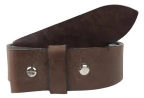 1.5" Wide Dark Brown Leather Belt Strap Replacement with Chicago Screws