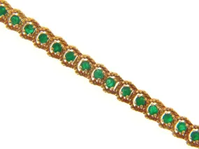 18K Yellow Gold Emerald Bracelet
