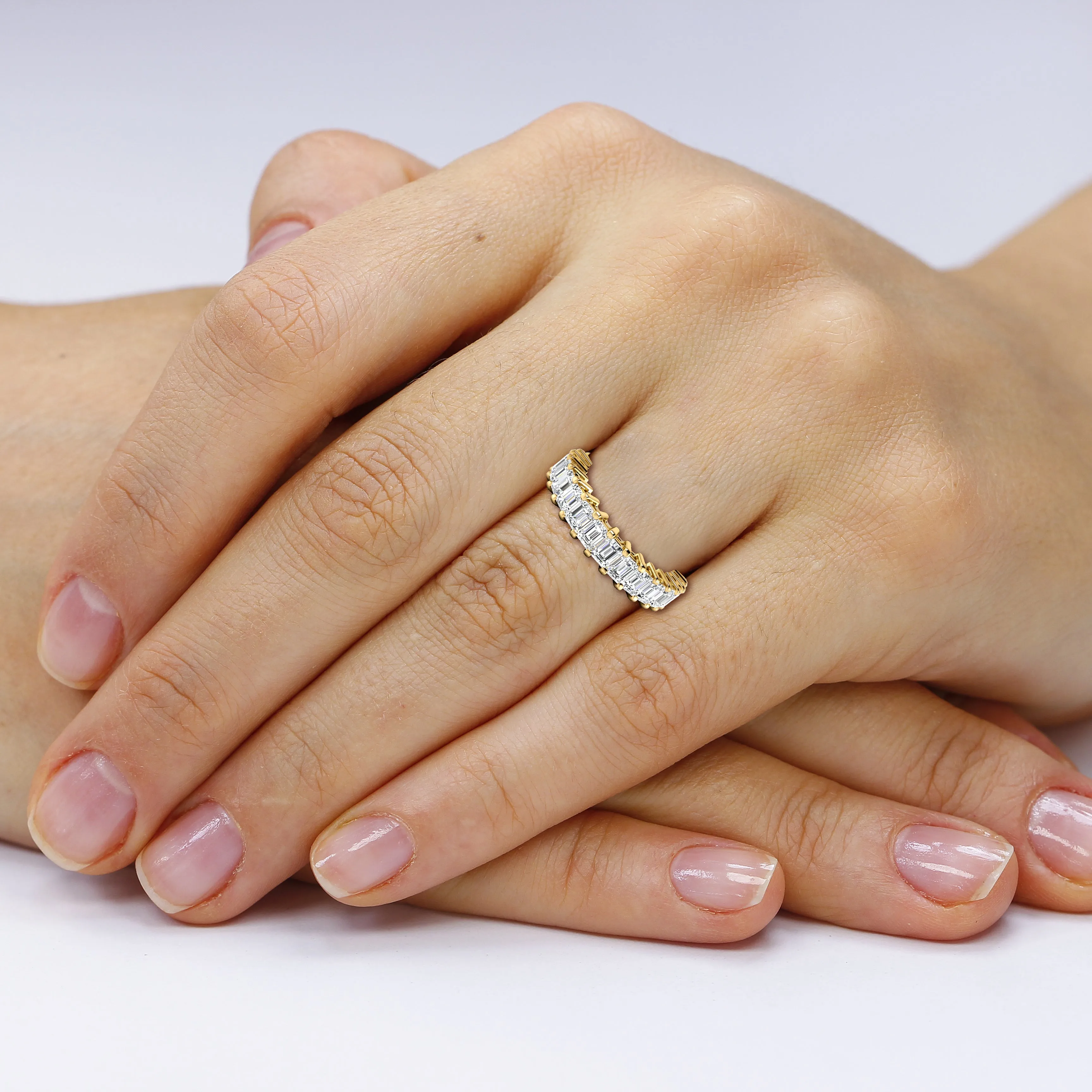 5.00 CT Emerald Cut Diamonds - Eternity Ring