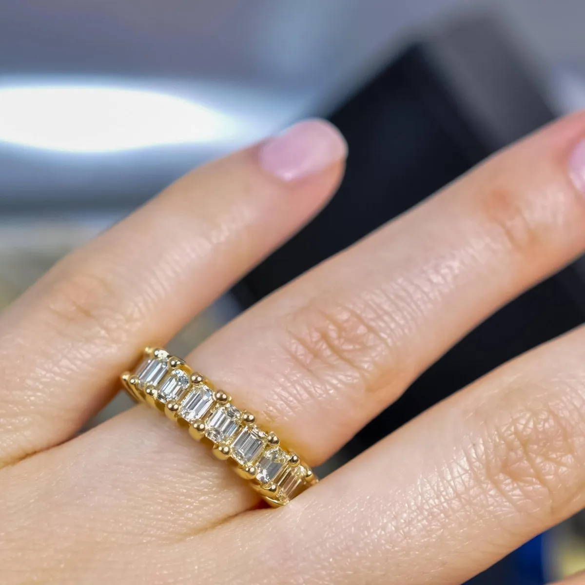 5.00 CT Emerald Cut Diamonds - Eternity Ring