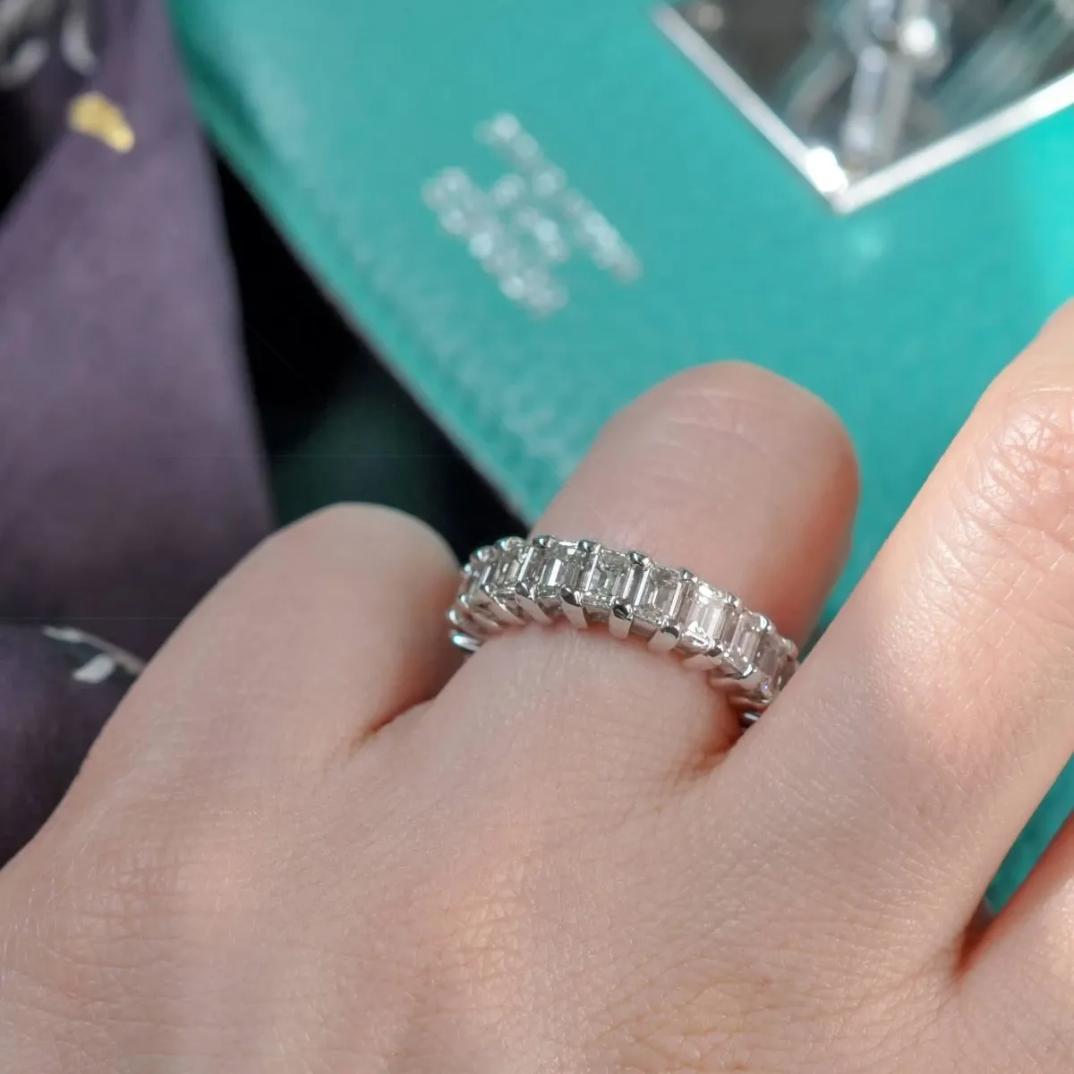 5.00 CT Emerald Cut Diamonds - Eternity Ring