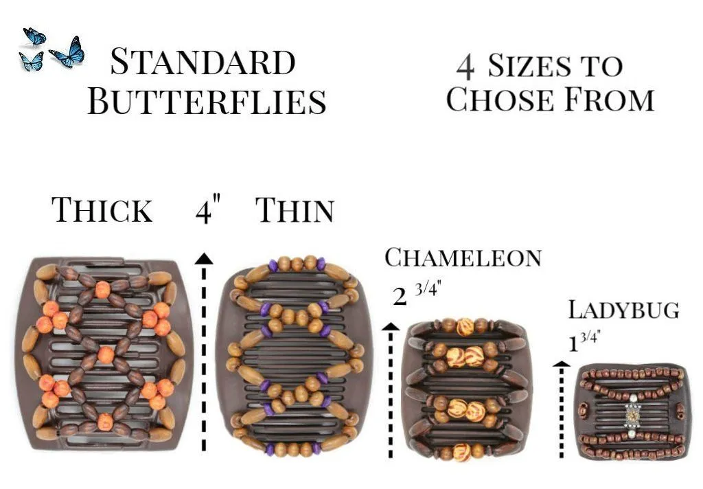 African Butterfly Hair Comb - Ndebele Brown 72