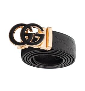 Black and Gold buckle Men's Fashion Design Luxury Genuine Leather Belt