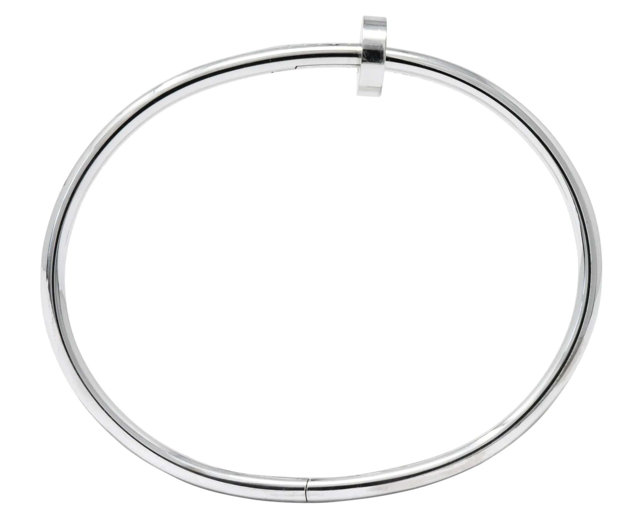 Cartier 18 Karat White Gold Juste Un Clou Twisted Nail Bangle Bracelet