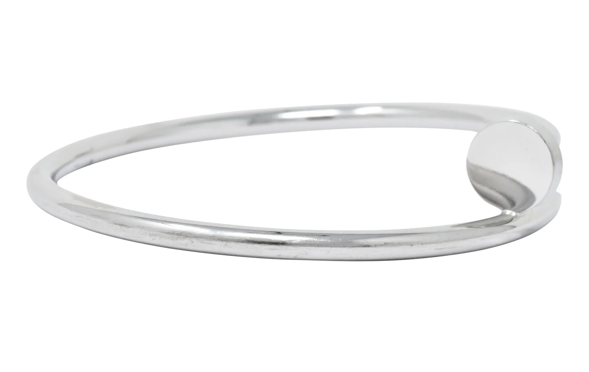 Cartier 18 Karat White Gold Juste Un Clou Twisted Nail Bangle Bracelet
