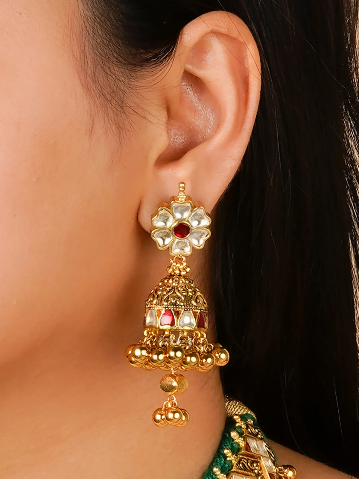 Pink Color Gold Plated Jadau Kundan Necklace Set - MS1999YP