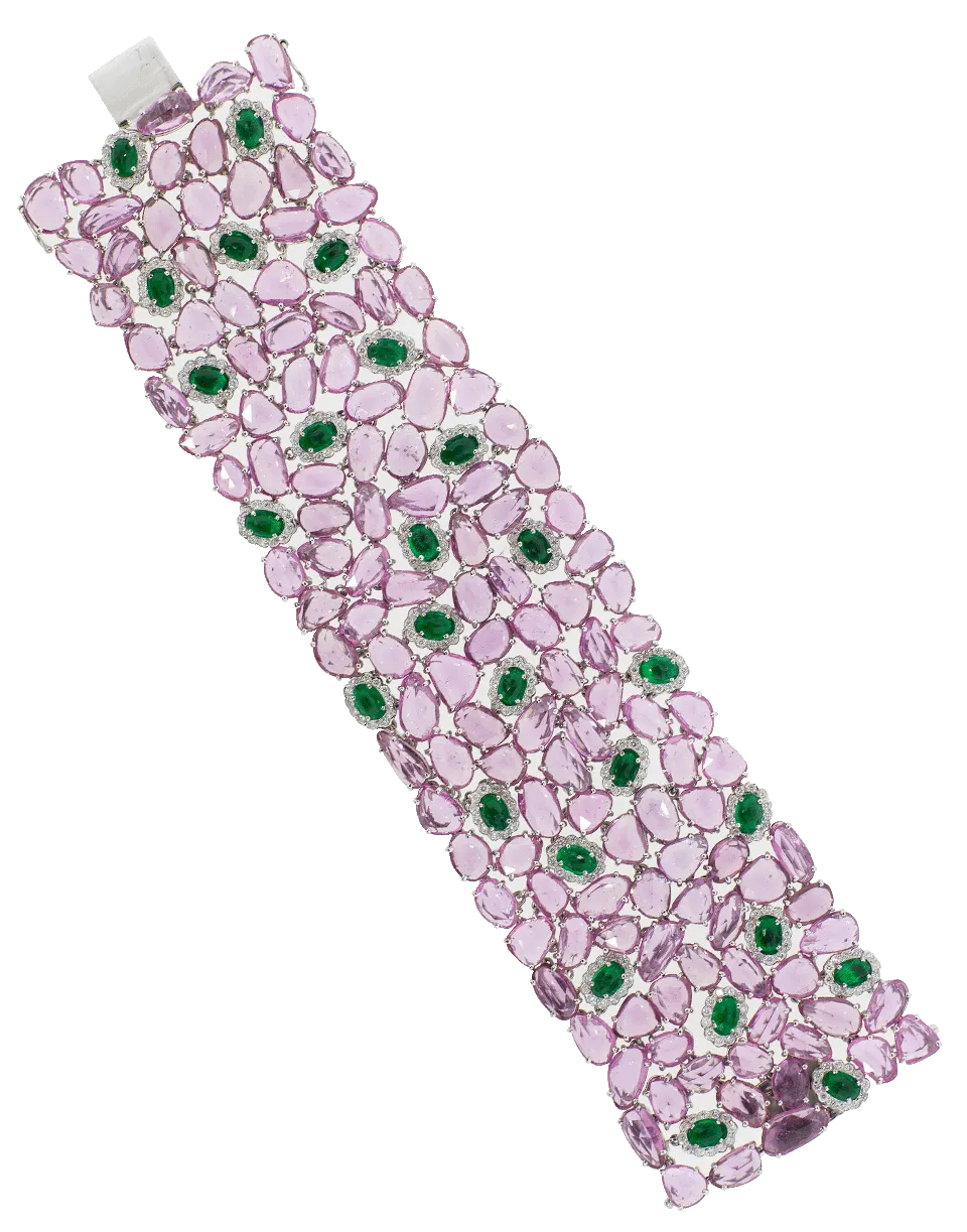 Pink Sapphire And Emerald Bracelet