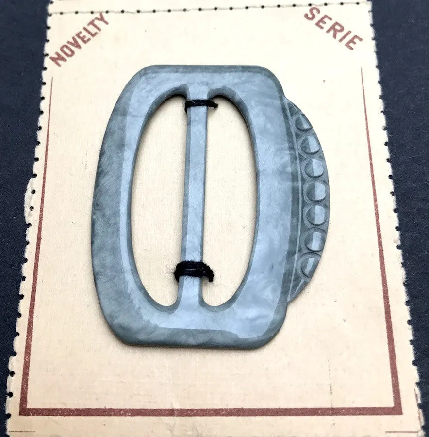 Soft Mottled Grey 1940s 6cm Belt Buckle