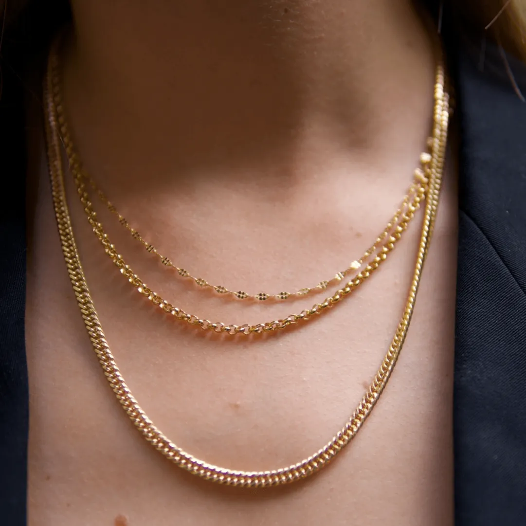 THE RILEY ROLO NECKLACE L - 18k gold vermeil